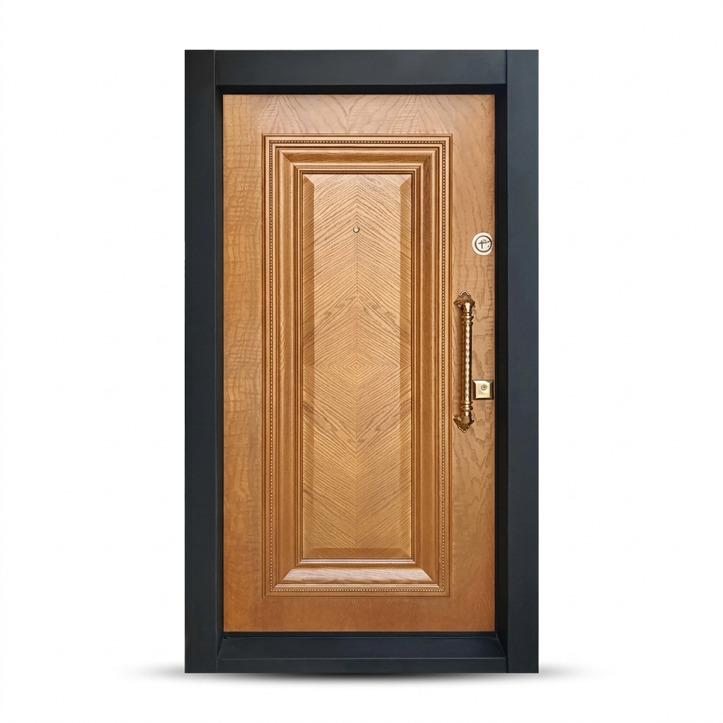 درب ضد سرقت تک قاب جناقی(بلوط)
